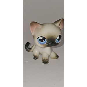 LPS #5 Siamese Cat Grey/White Authentic Littlest Pet Shop Hasbro 2004